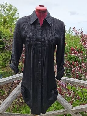 100 % Linen Tunic Shirt M